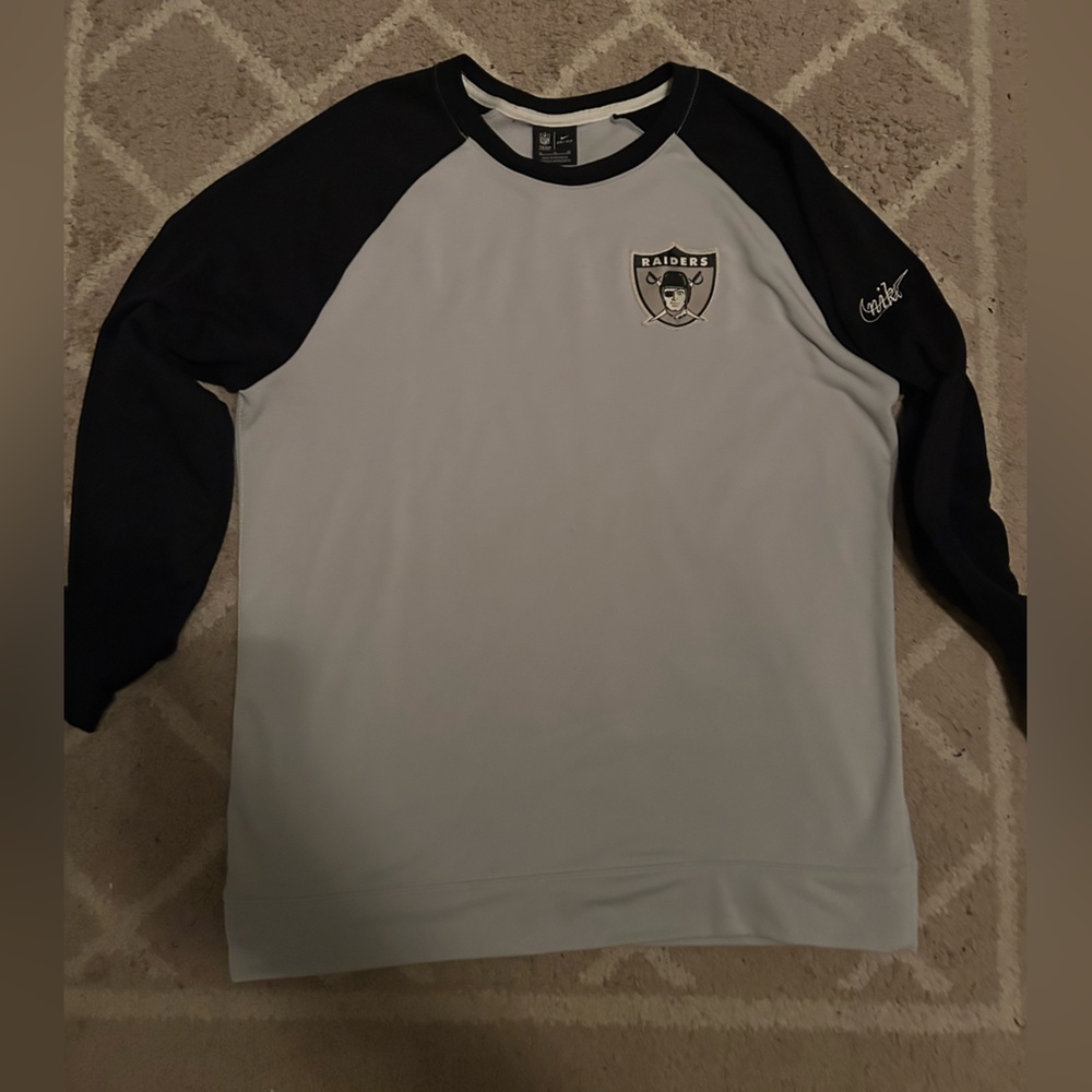 Raiders Black and Gray Long Sleeve Shirt NIKE